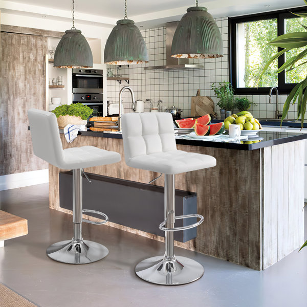 Orren Ellis Stallcup Swivel Adjustable Height Bar Stool & Reviews Wayfair